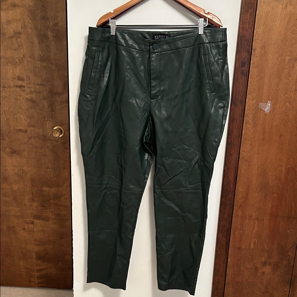 Eloquii Dark Green Straight Leg Pants